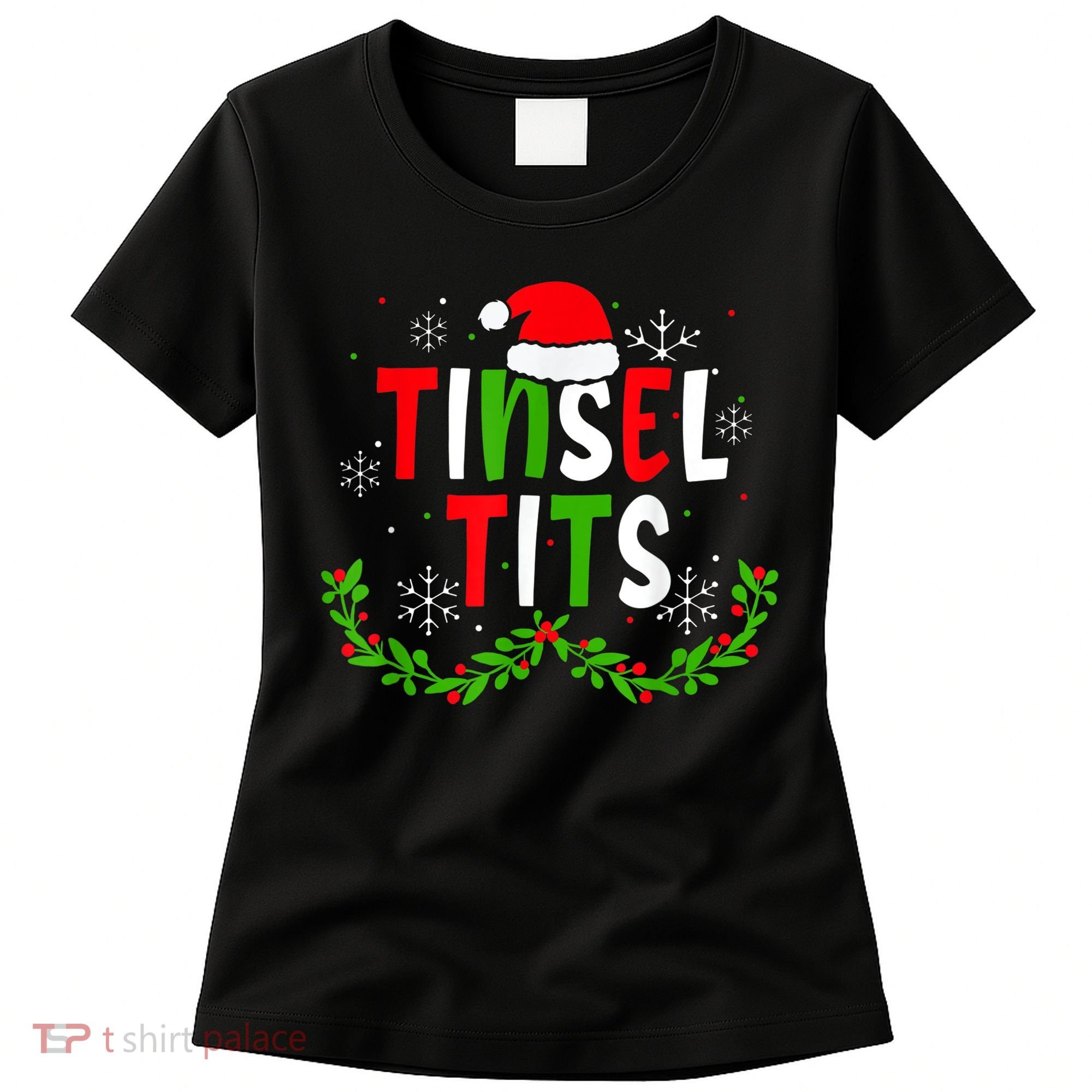 Funny Christmas Matching Couples Jingle Balls Tinsel Tits Women's T-Shirt