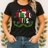 Funny Christmas Matching Couples Jingle Balls Tinsel Tits Women's T-Shirt thumb 2
