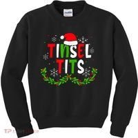 Funny Christmas Matching Couples Jingle Balls Tinsel Tits Kids Sweatshirt thumb 0
