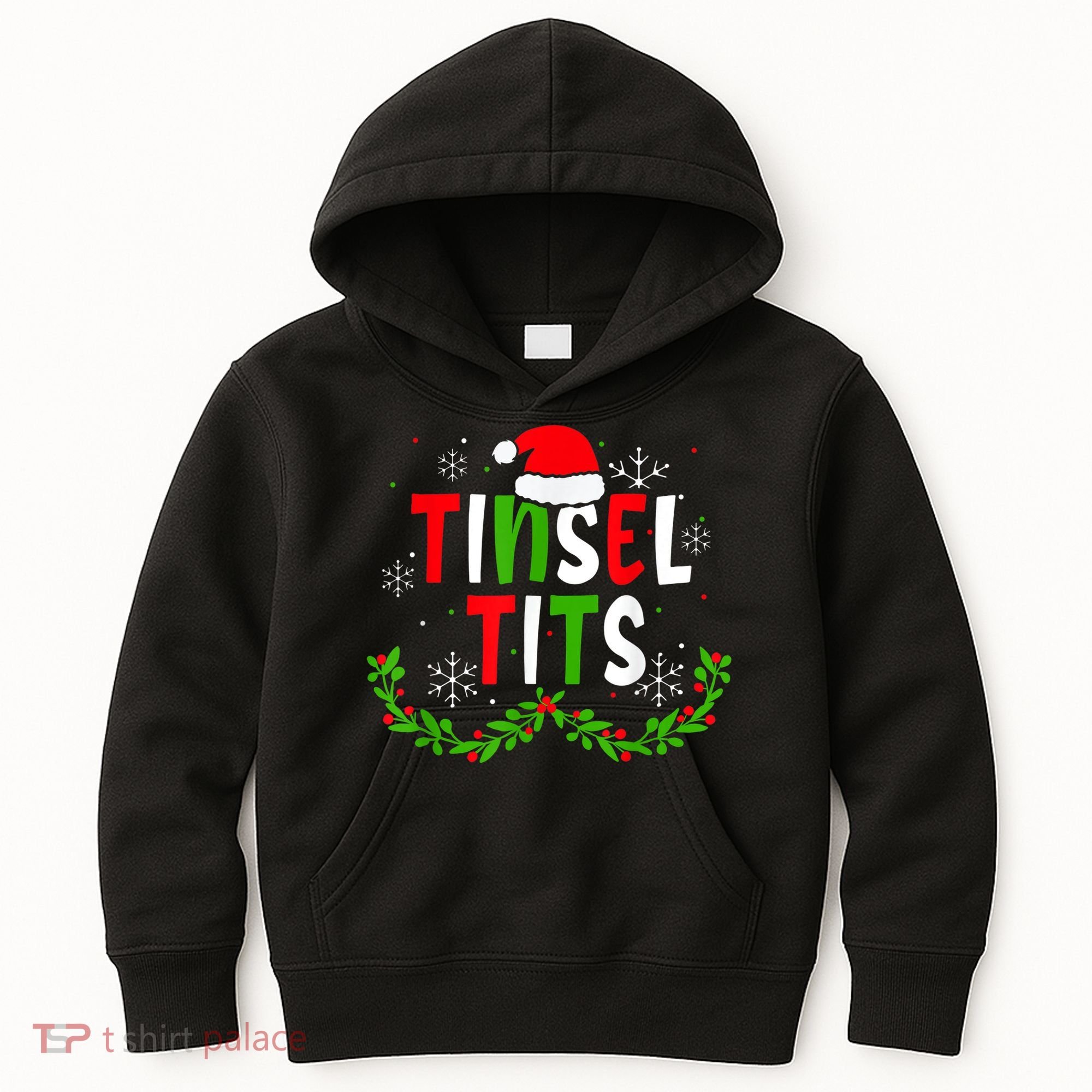 Funny Christmas Matching Couples Jingle Balls Tinsel Tits Kids Hoodie