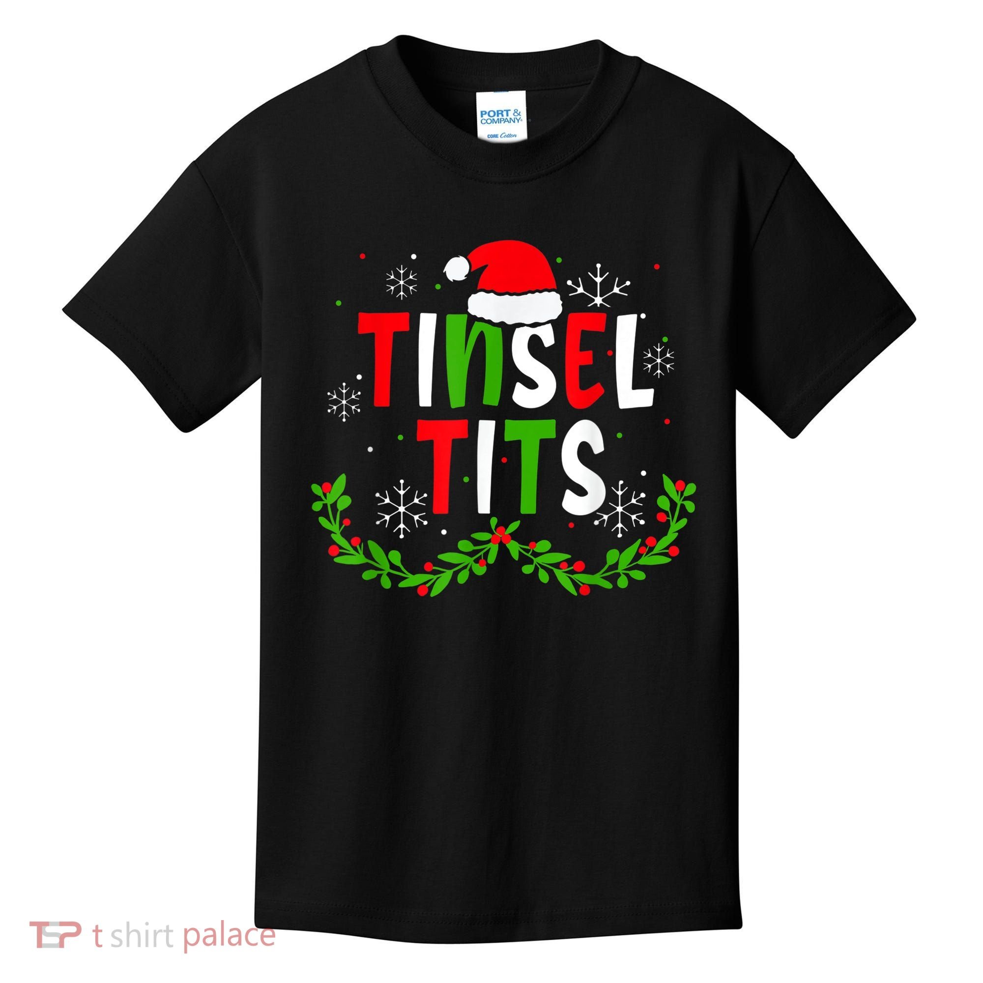 Funny Christmas Matching Couples Jingle Balls Tinsel Tits Kids T-Shirt
