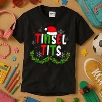 Funny Christmas Matching Couples Jingle Balls Tinsel Tits Kids T-Shirt thumb 3