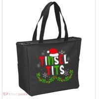 Funny Christmas Matching Couples Jingle Balls Tinsel Tits Tote Bag thumb 2