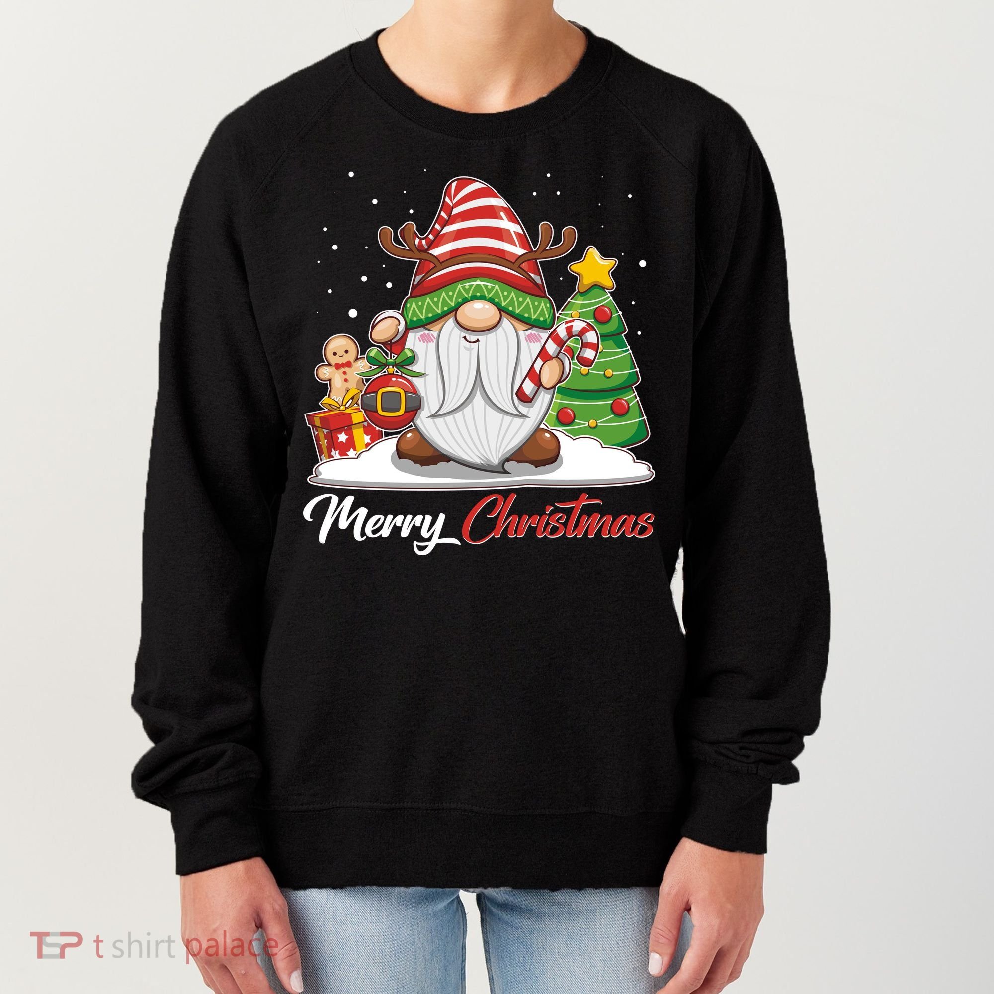 Funny Cute Merry Christmas Gnome Women's Sweatshirt