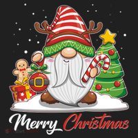 Funny Cute Merry Christmas Gnome Women's Sweatshirt thumb 2