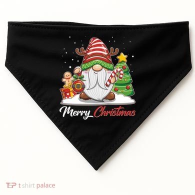 Funny Cute Merry Christmas Gnome USA-Made Doggie Bandana