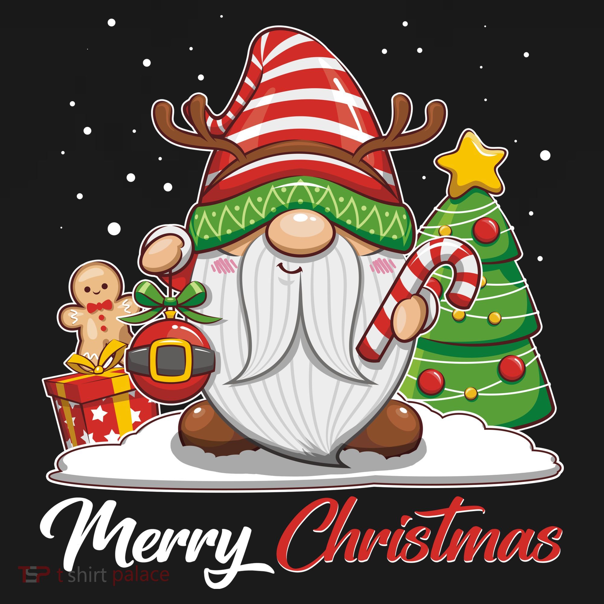 Funny Cute Merry Christmas Gnome Button