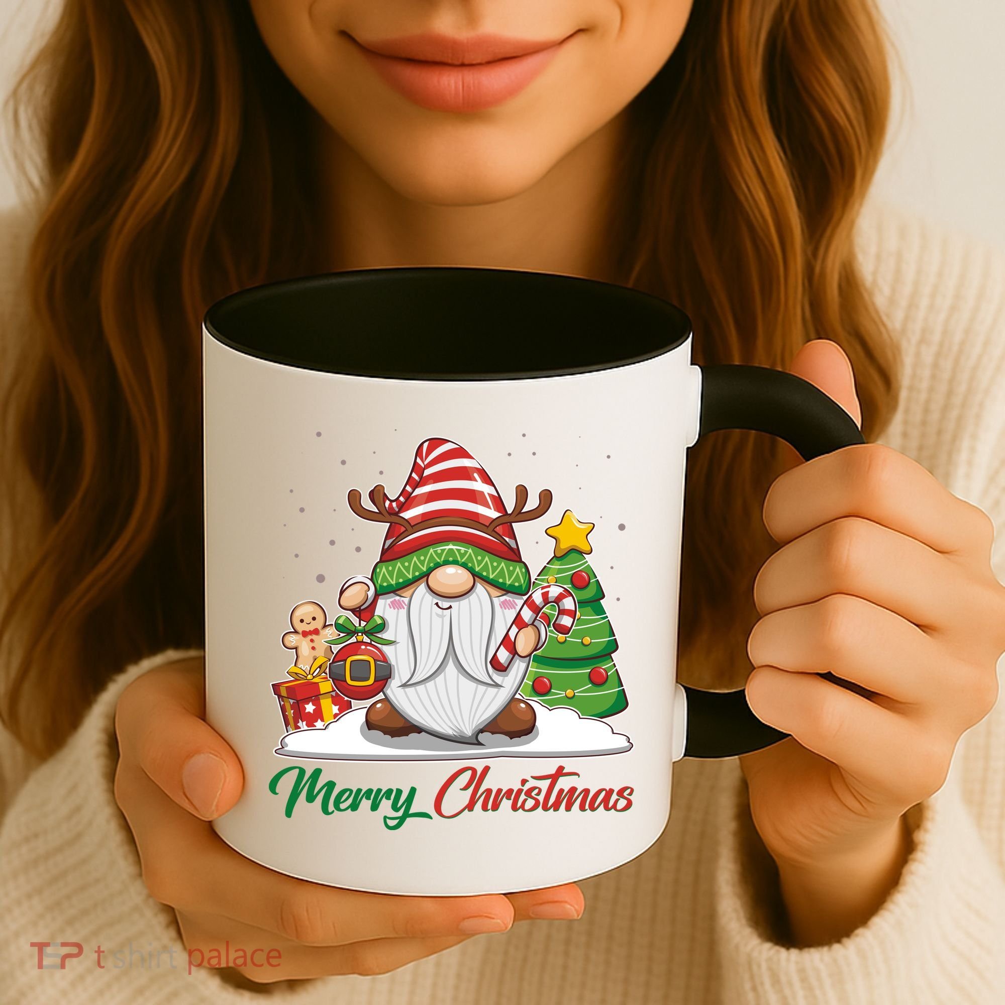 Funny Cute Merry Christmas Gnome Coffee Mug