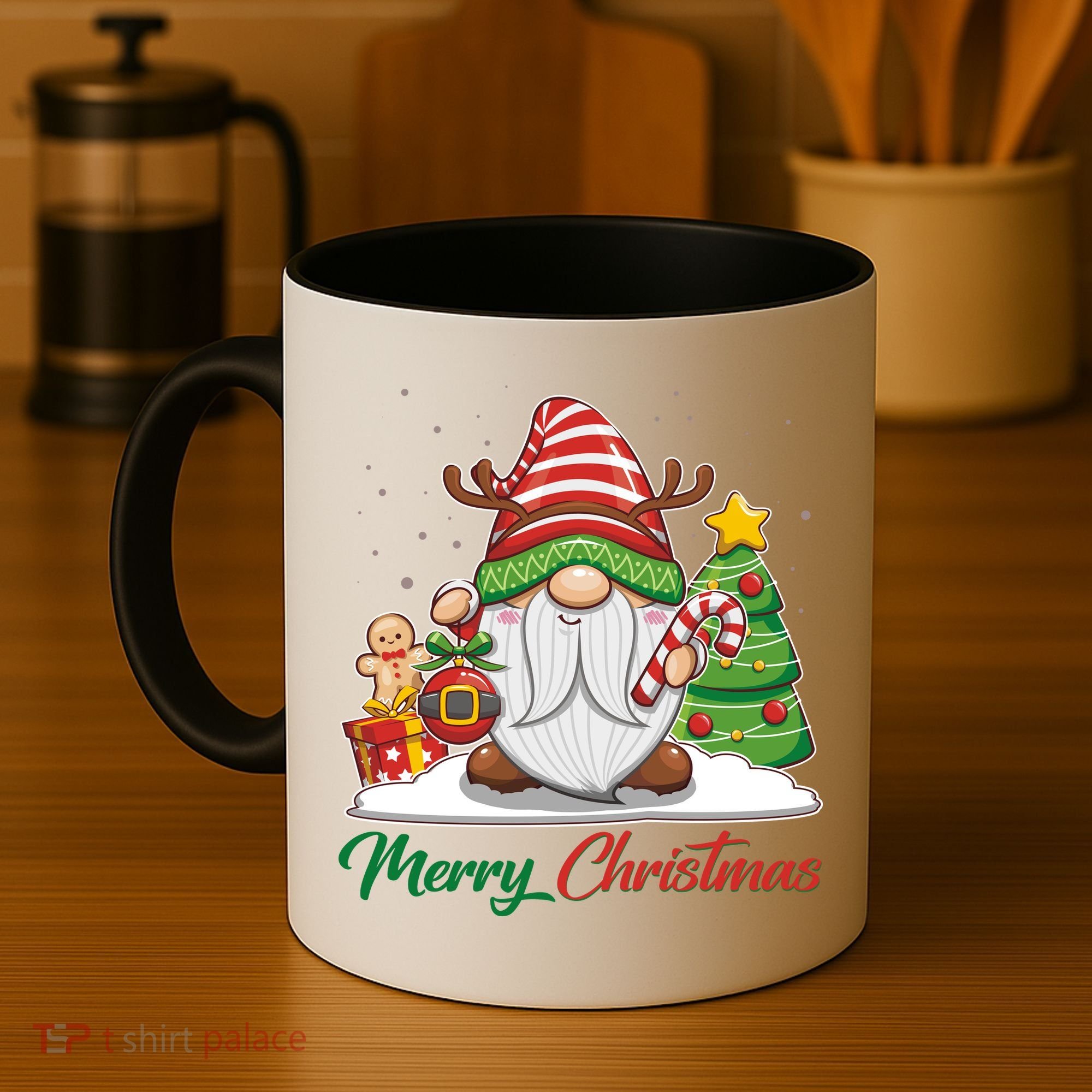 Funny Cute Merry Christmas Gnome Coffee Mug
