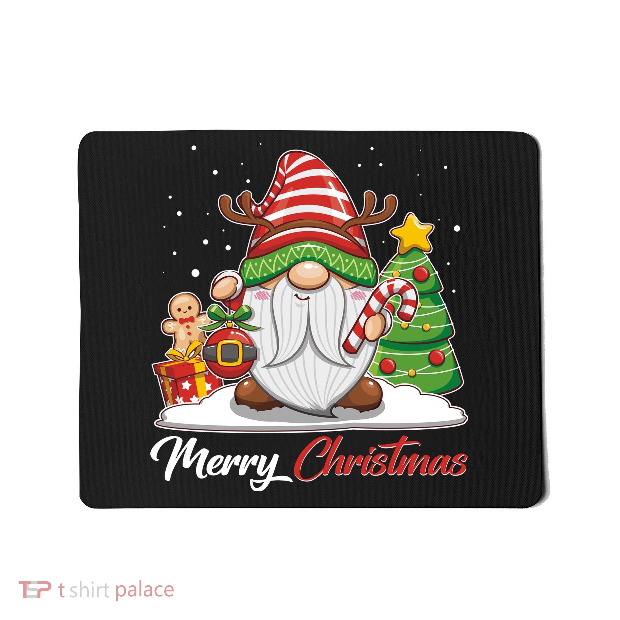 Funny Cute Merry Christmas Gnome Mousepad
