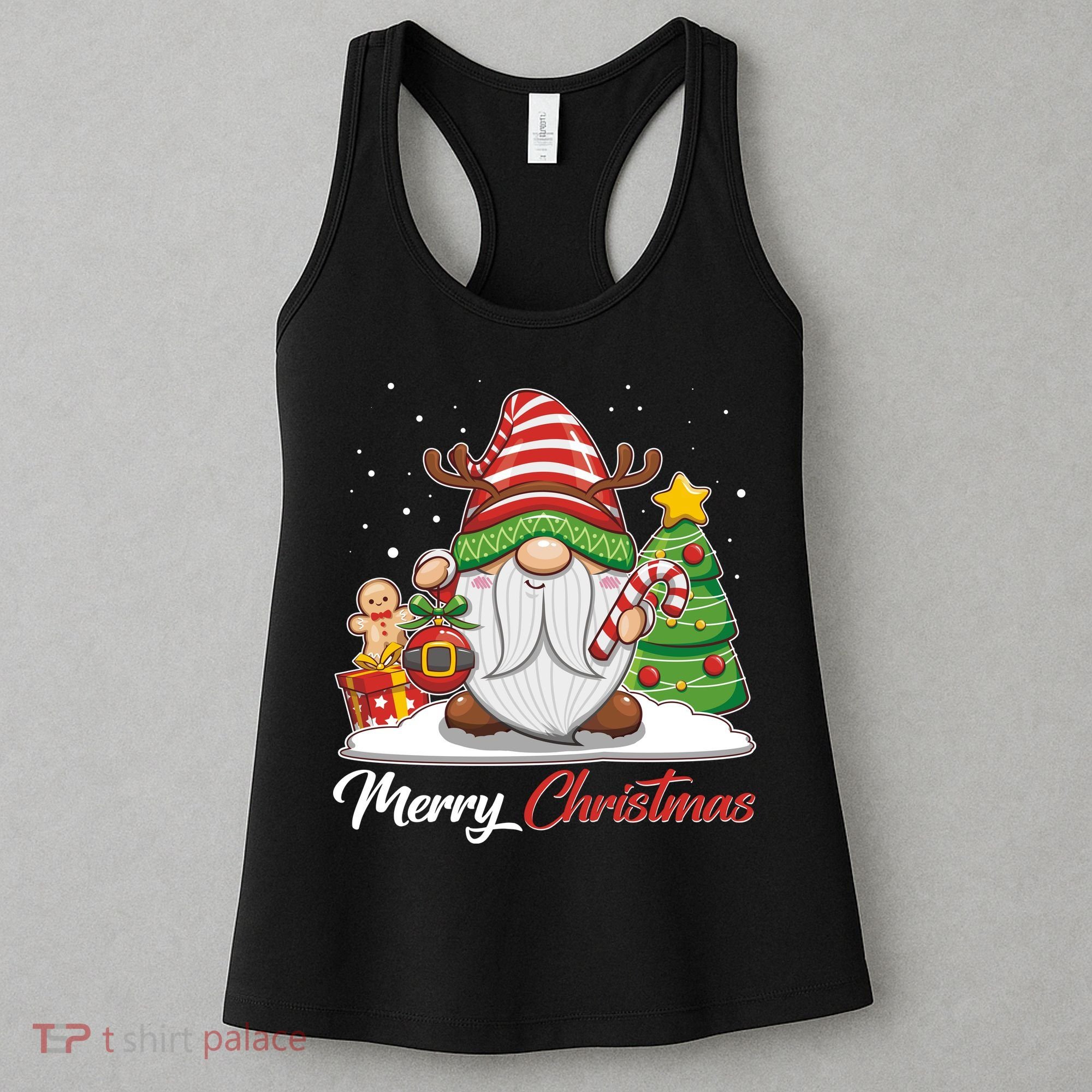 Funny Cute Merry Christmas Gnome Women's Tank Top