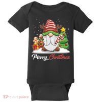 Funny Cute Merry Christmas Gnome Baby Bodysuit thumb 0