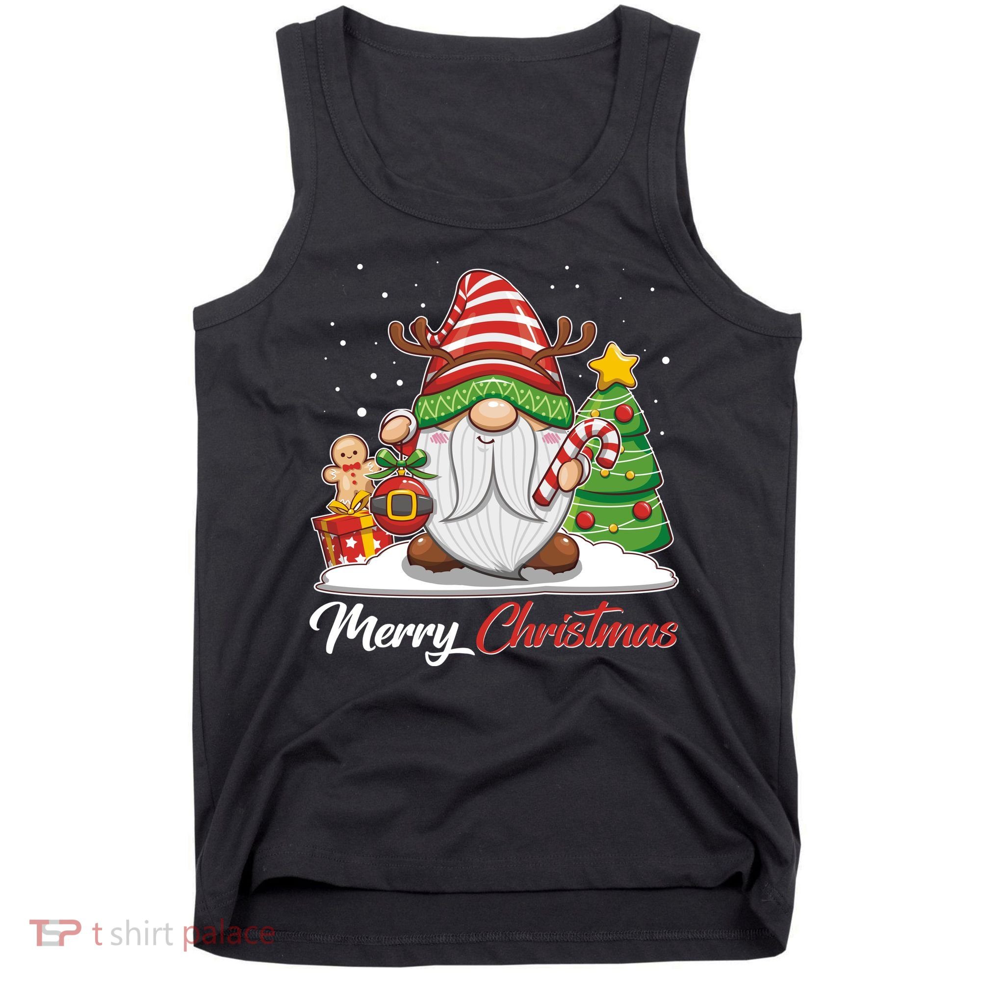 Funny Cute Merry Christmas Gnome Tank Top