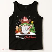 Funny Cute Merry Christmas Gnome Tank Top thumb 2