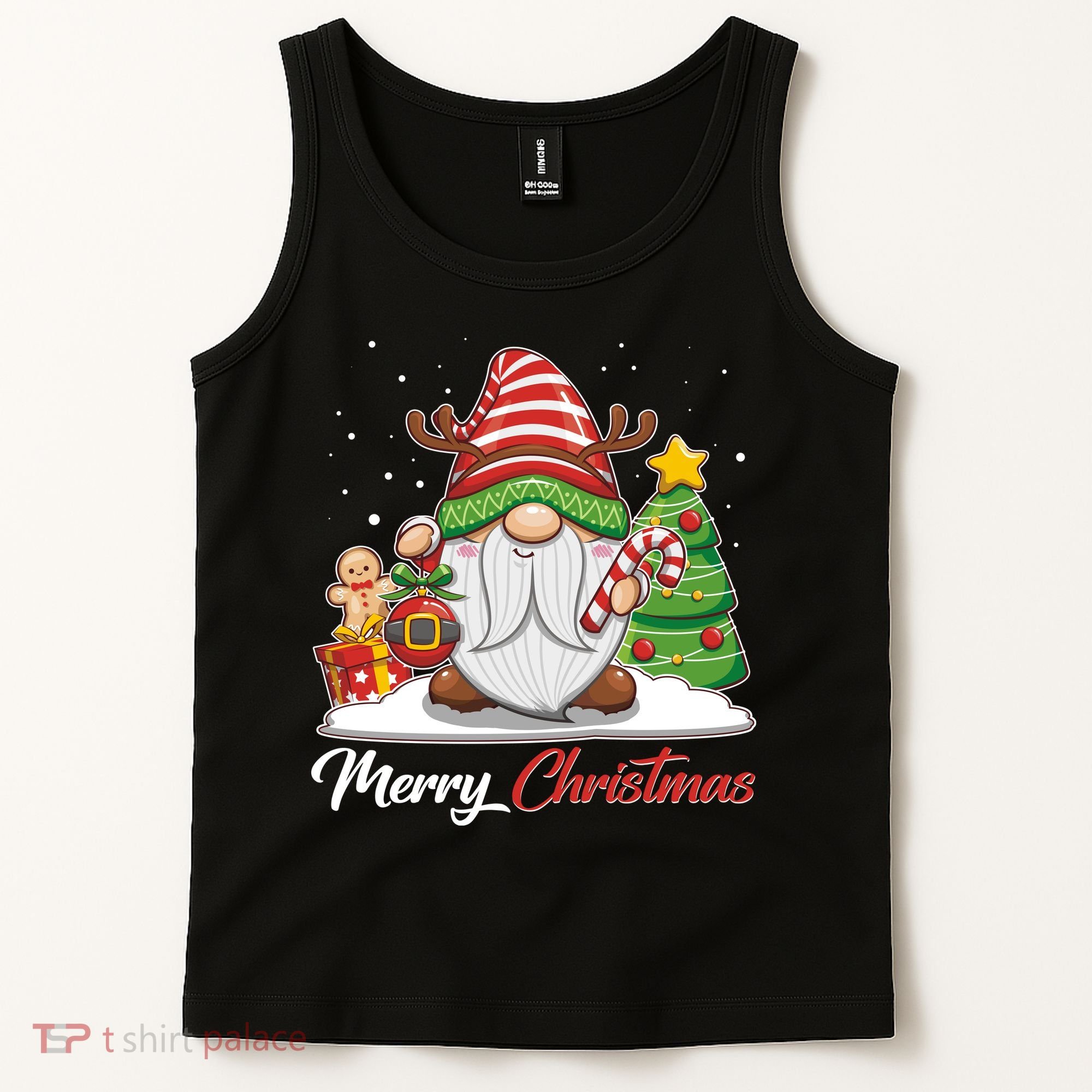 Funny Cute Merry Christmas Gnome Tank Top