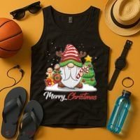 Funny Cute Merry Christmas Gnome Tank Top thumb 4