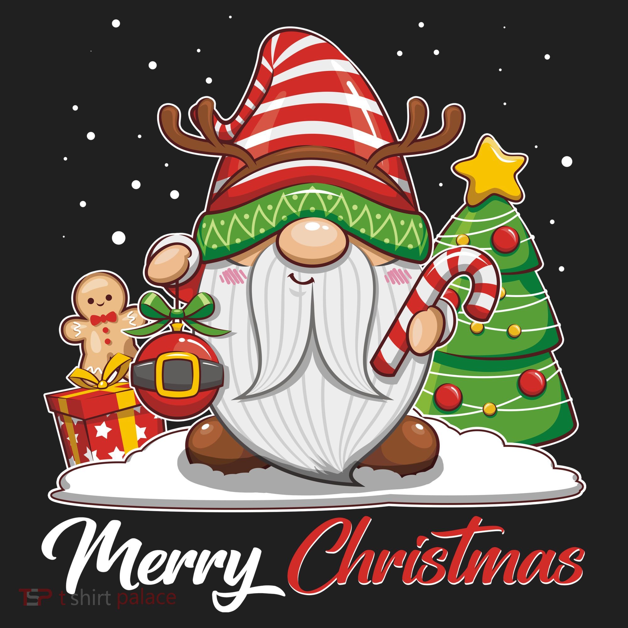 Funny Cute Merry Christmas Gnome Golf Towel