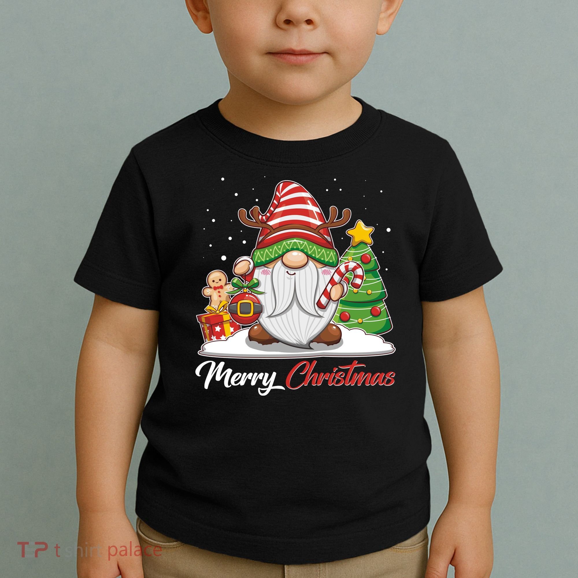 Funny Cute Merry Christmas Gnome Toddler T-Shirt