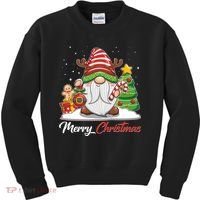 Funny Cute Merry Christmas Gnome Kids Sweatshirt thumb 0