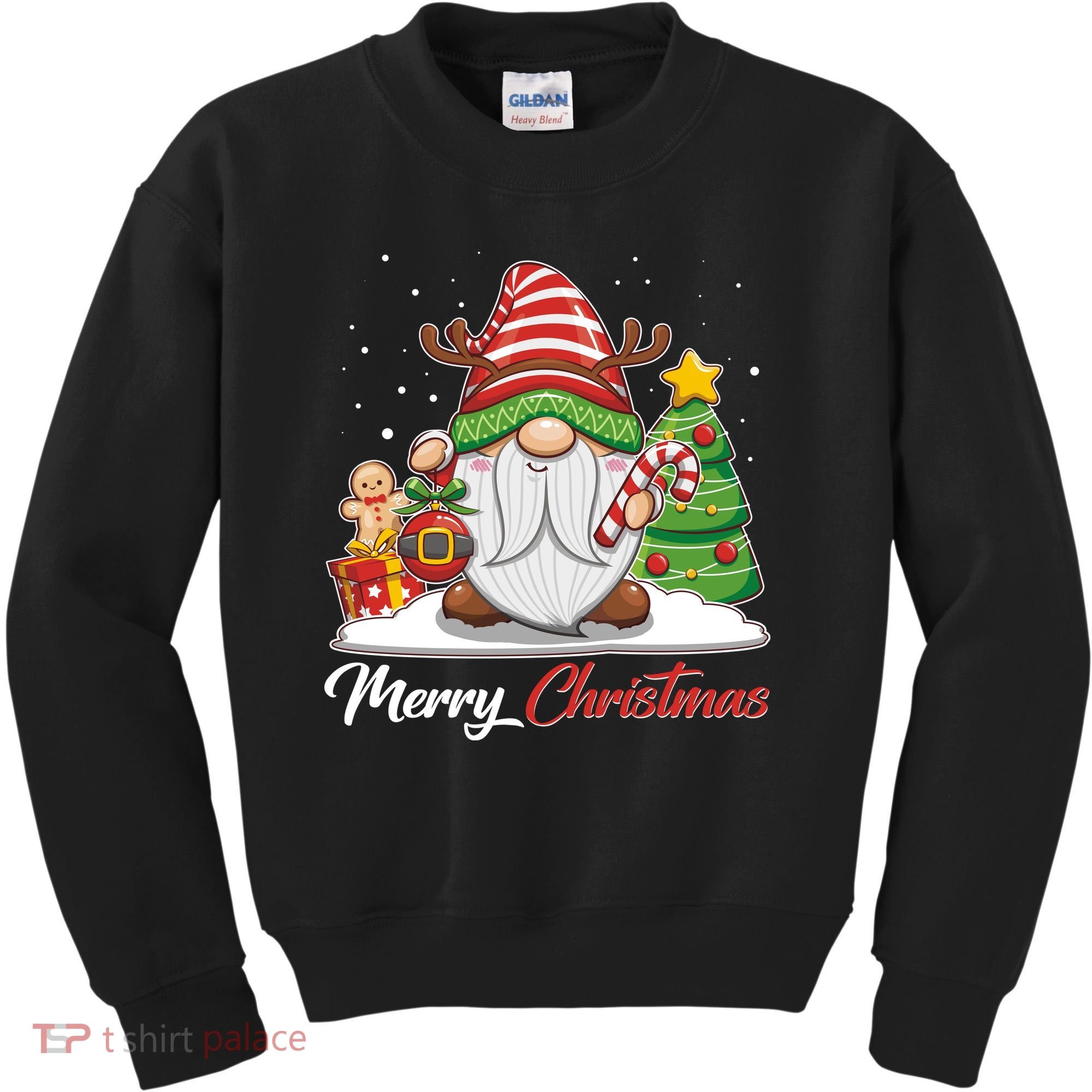 Funny Cute Merry Christmas Gnome Kids Sweatshirt
