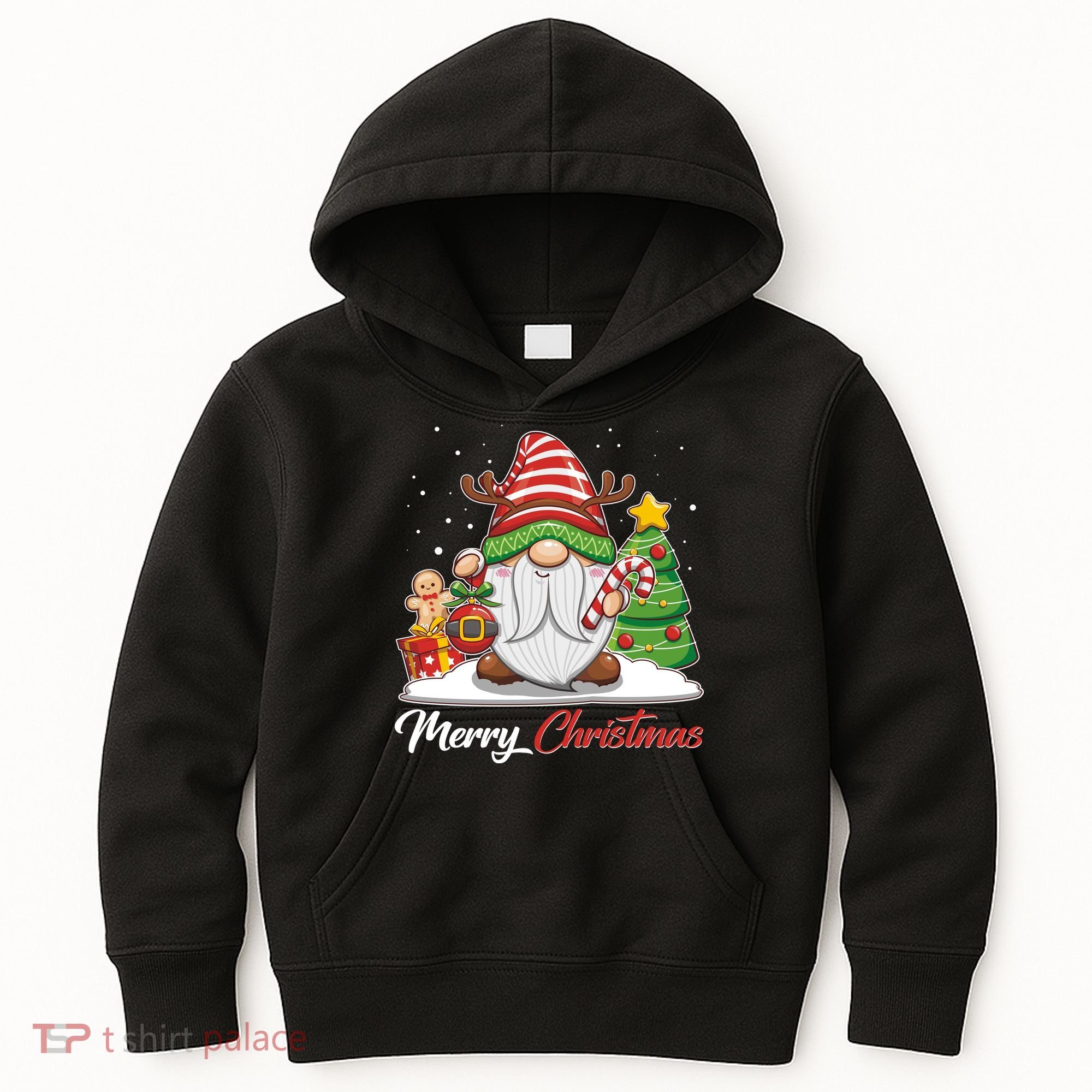 Funny Cute Merry Christmas Gnome Kids Hoodie