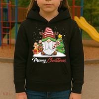 Funny Cute Merry Christmas Gnome Kids Hoodie thumb 3