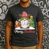 Funny Cute Merry Christmas Gnome T-Shirt thumb 3