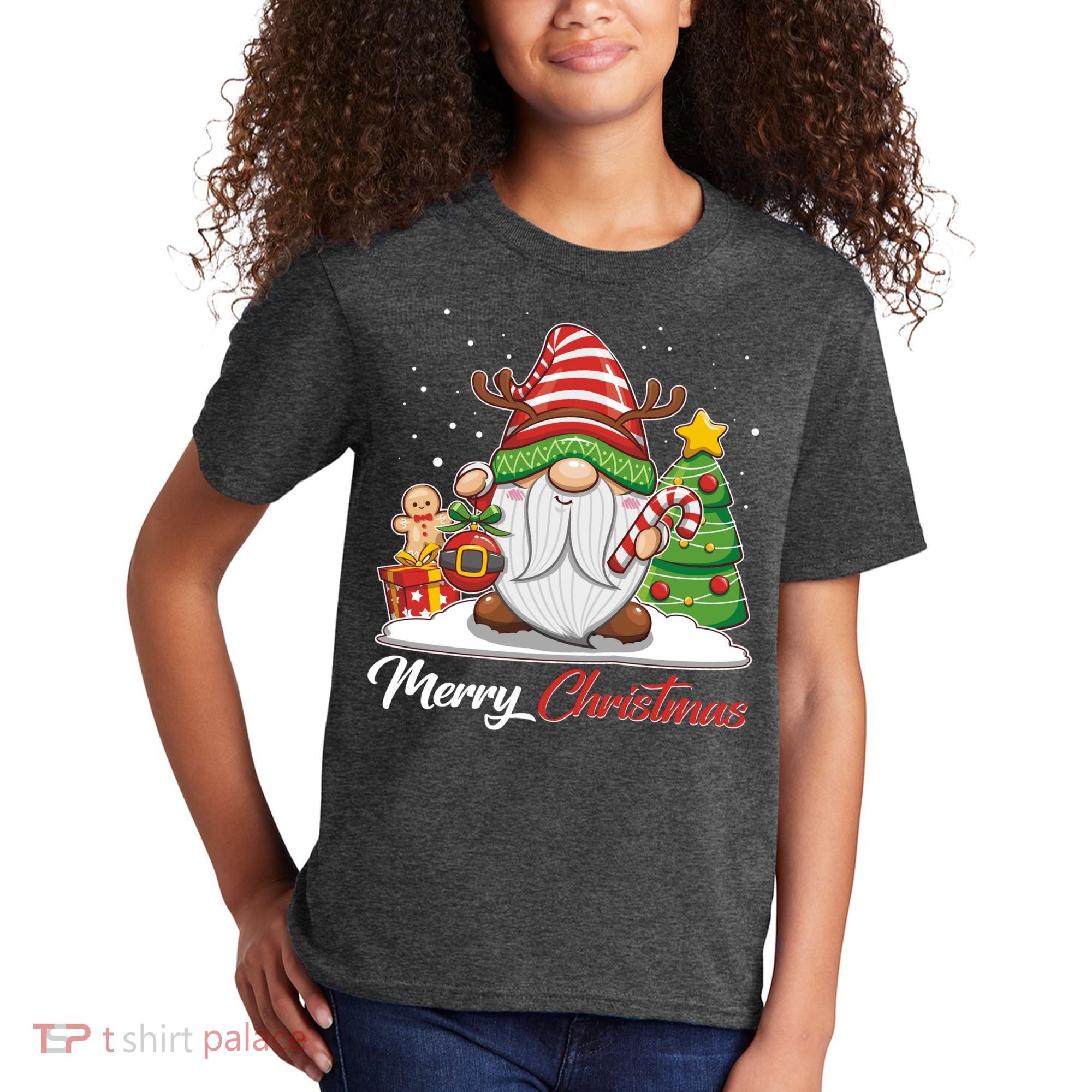 Funny Cute Merry Christmas Gnome Kids T-Shirt