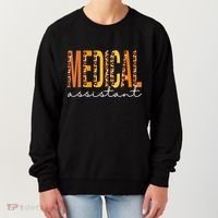 Funny Cute Medical Assistant Leopard Fall Autumn Lovers Thanksgiving Women's Sweatshirt thumb 0