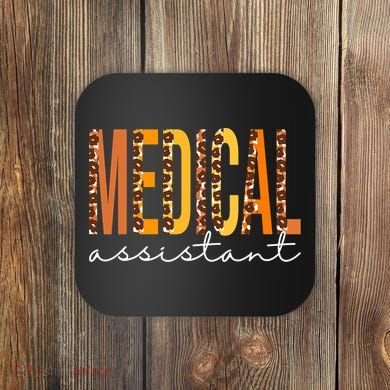 Funny Cute Medical Assistant Leopard Fall Autumn Lovers Thanksgiving Coaster