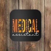 Funny Cute Medical Assistant Leopard Fall Autumn Lovers Thanksgiving Coaster thumb 0
