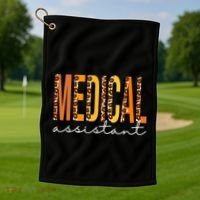 Funny Cute Medical Assistant Leopard Fall Autumn Lovers Thanksgiving Golf Towel thumb 1