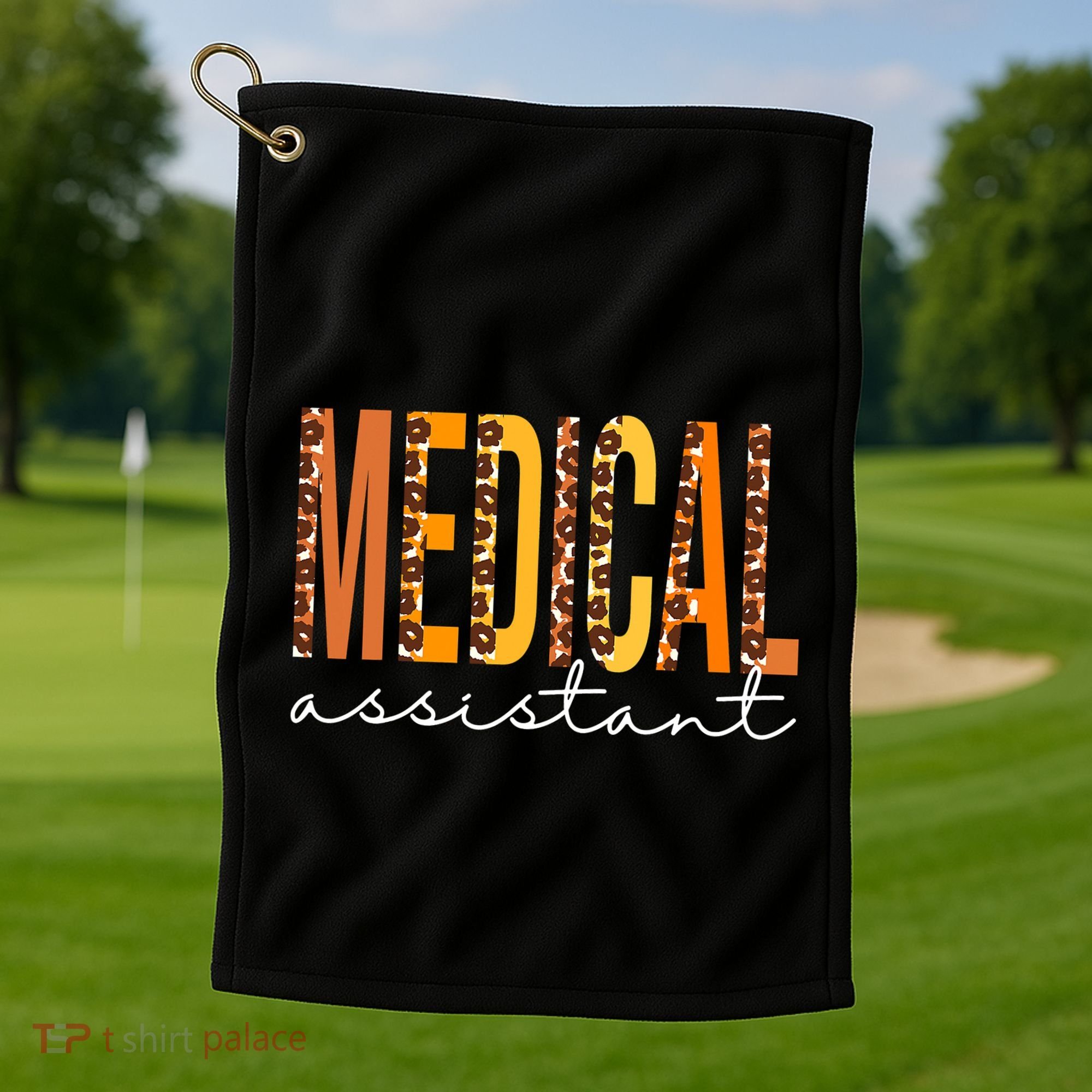 Funny Cute Medical Assistant Leopard Fall Autumn Lovers Thanksgiving Golf Towel