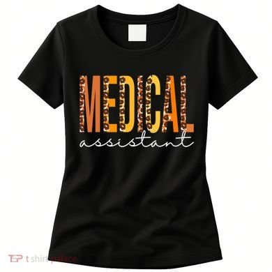 Funny Cute Medical Assistant Leopard Fall Autumn Lovers Thanksgiving Women's T-Shirt