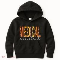 Funny Cute Medical Assistant Leopard Fall Autumn Lovers Thanksgiving Kids Hoodie thumb 0