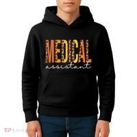 Funny Cute Medical Assistant Leopard Fall Autumn Lovers Thanksgiving Kids Hoodie thumb 4