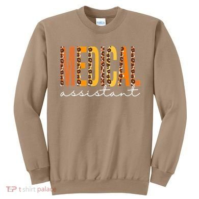 Funny Cute Medical Assistant Leopard Fall Autumn Lovers Thanksgiving Sweatshirt