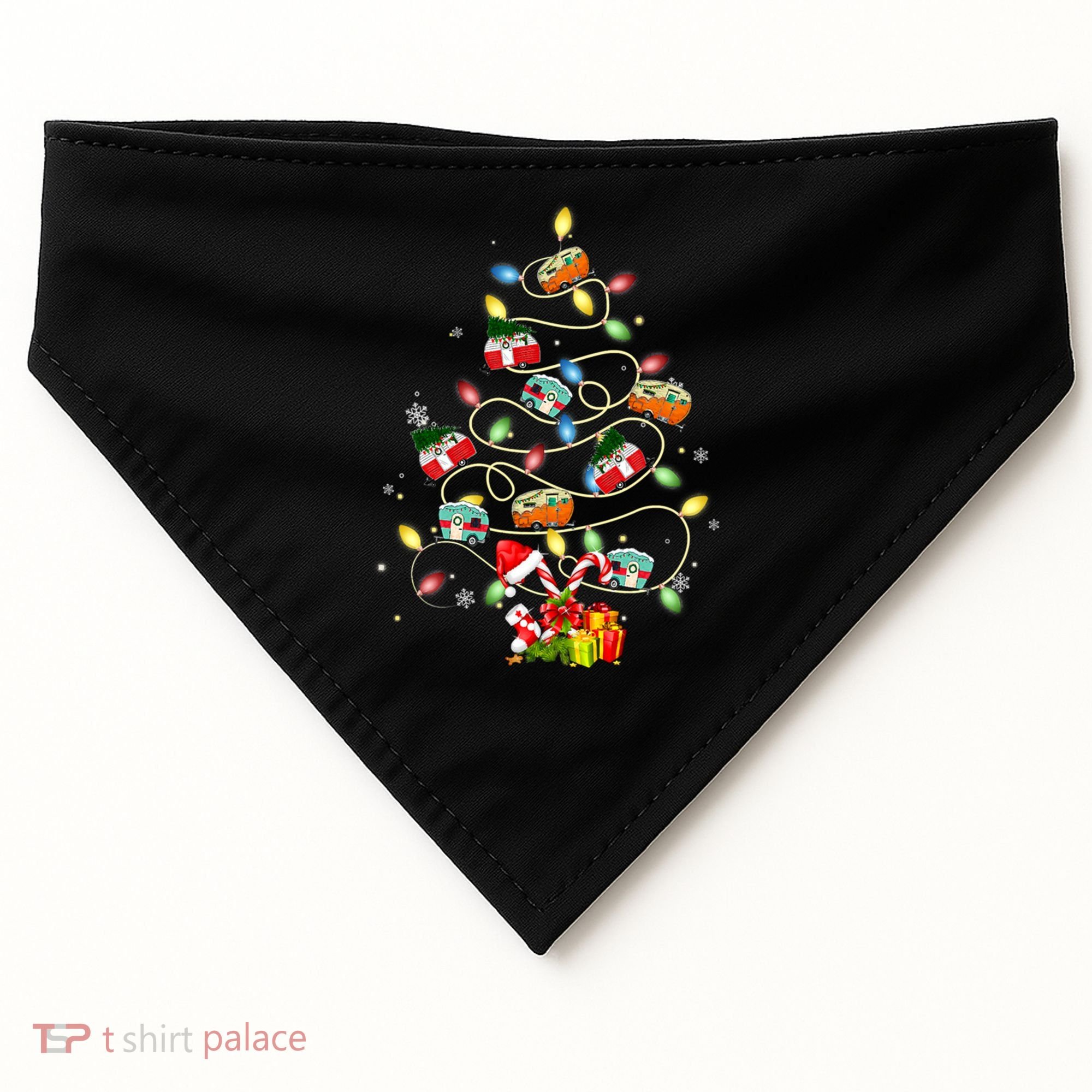 Funny Camping Merry Christmas Tree Campers Xmas Holiday Gift USA-Made Doggie Bandana