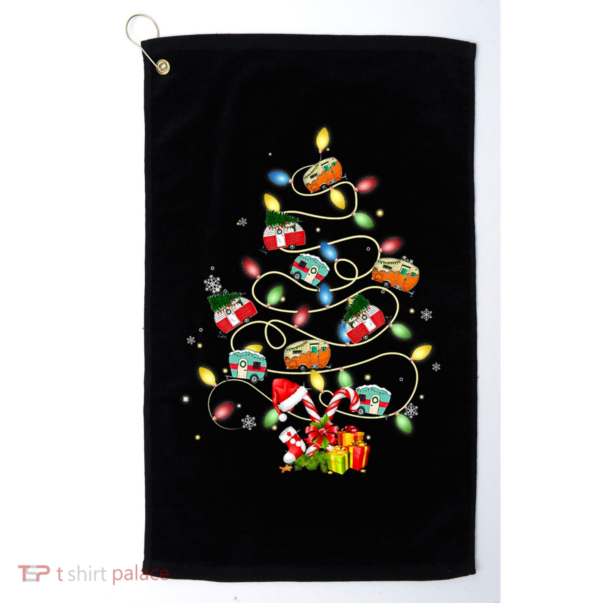 Funny Camping Merry Christmas Tree Campers Xmas Holiday Gift Golf Towel