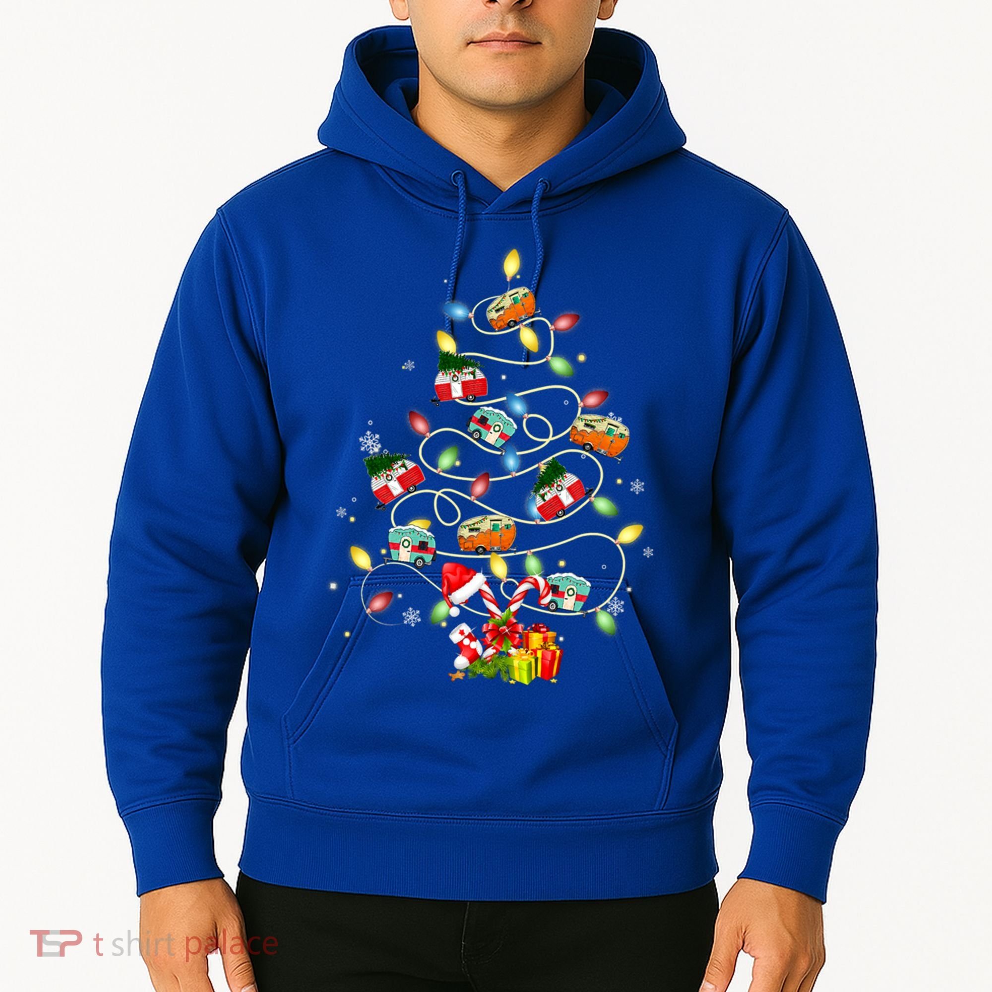 Funny Camping Merry Christmas Tree Campers Xmas Holiday Gift Hoodie