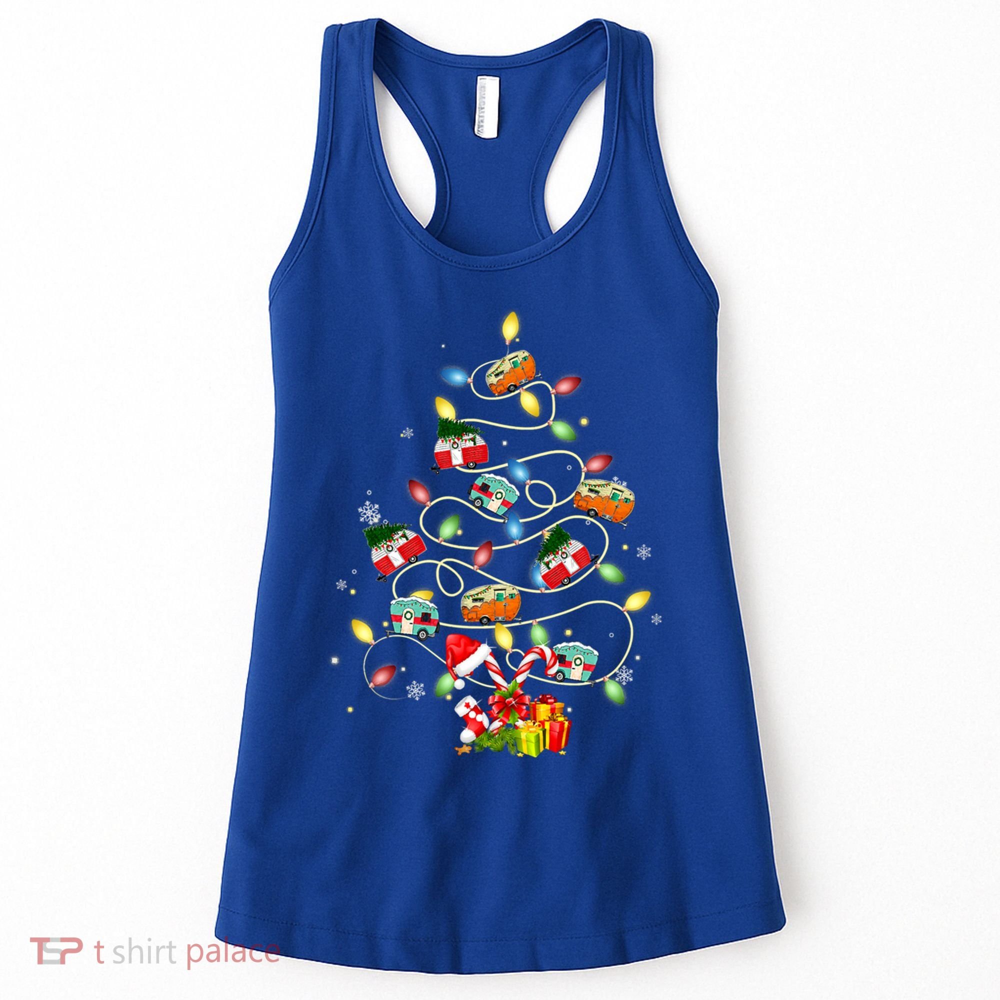 Funny Camping Merry Christmas Tree Campers Xmas Holiday Gift Women's Tank Top