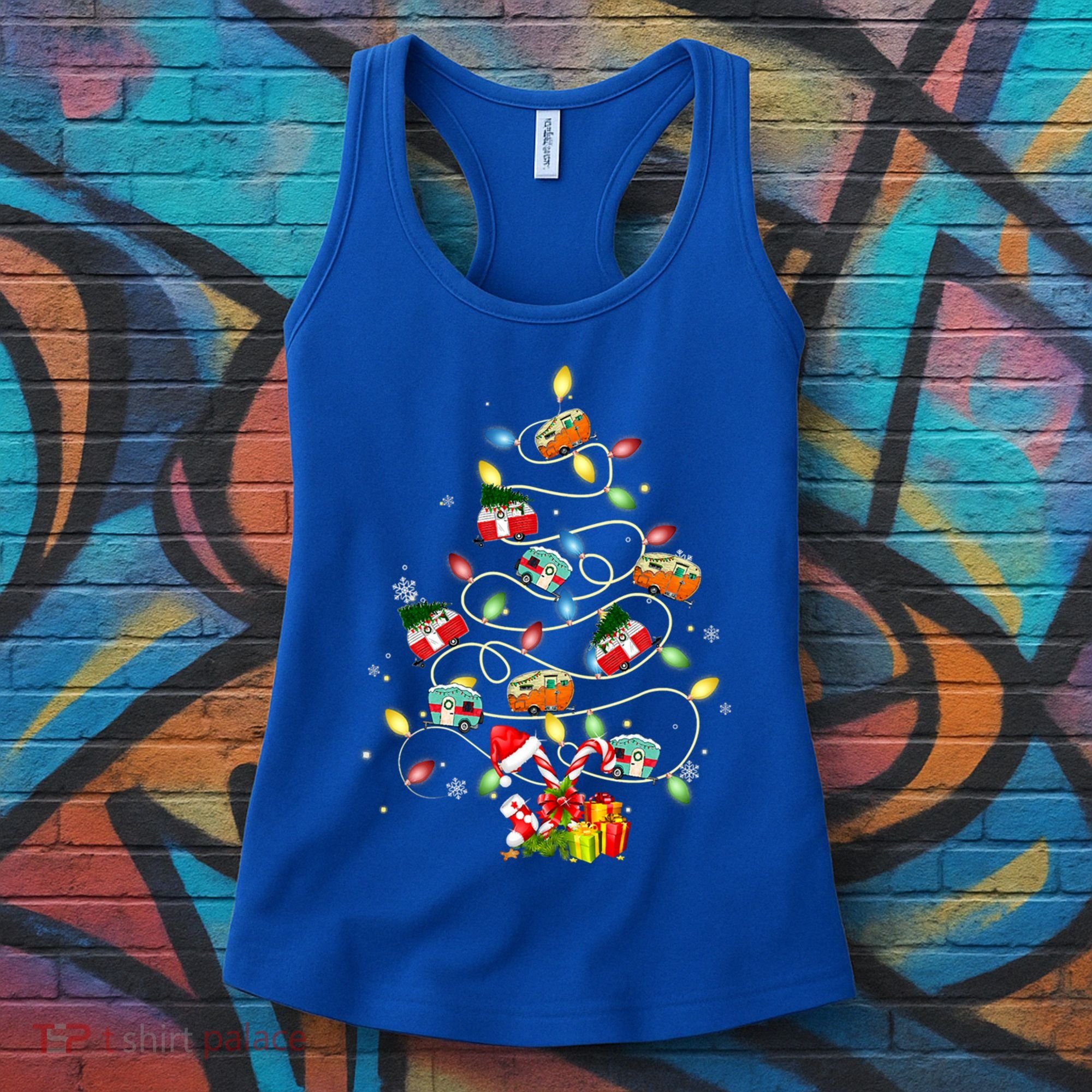 Funny Camping Merry Christmas Tree Campers Xmas Holiday Gift Women's Tank Top