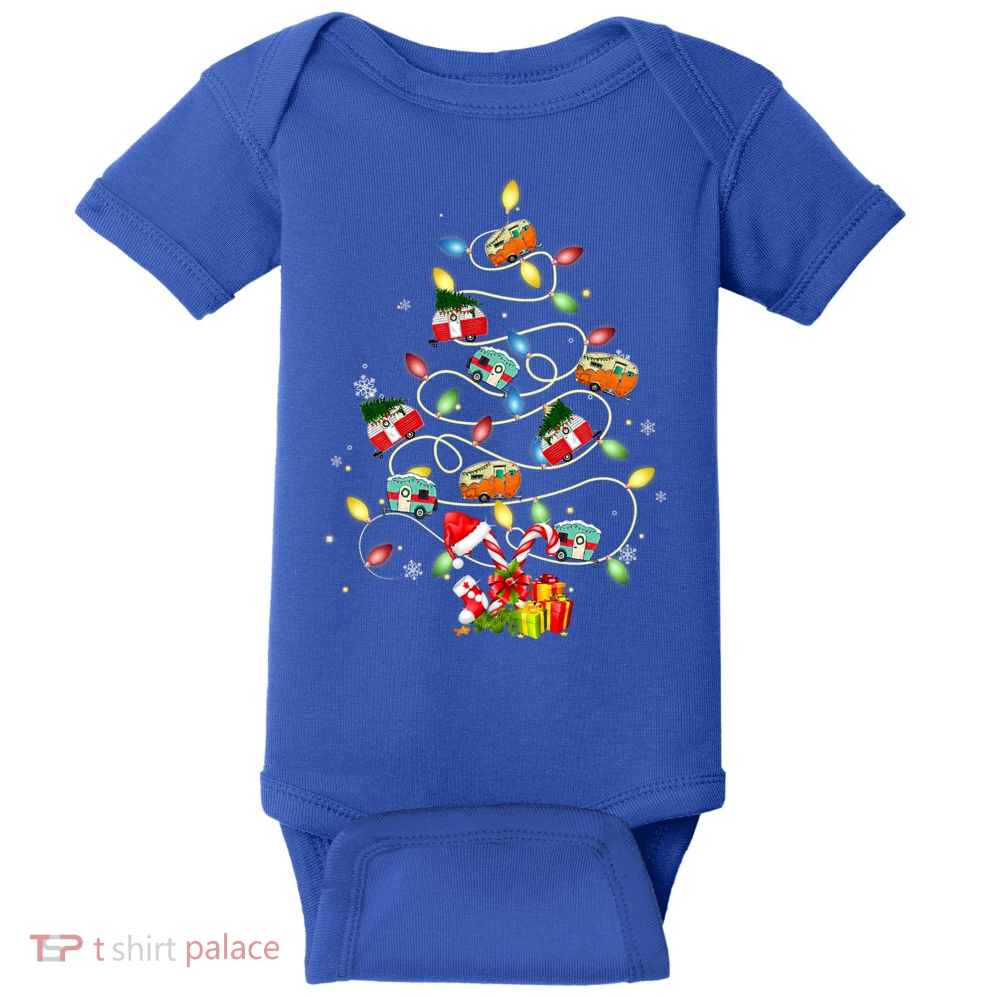 Funny Camping Merry Christmas Tree Campers Xmas Holiday Gift Baby Bodysuit