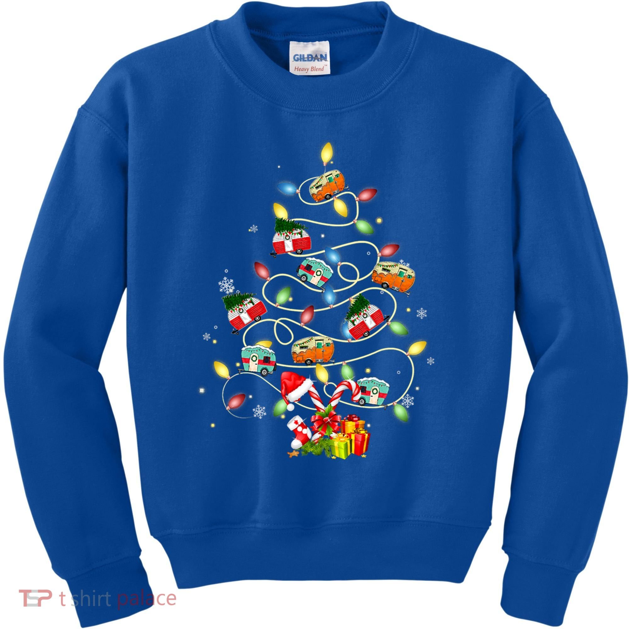 Funny Camping Merry Christmas Tree Campers Xmas Holiday Gift Kids Sweatshirt