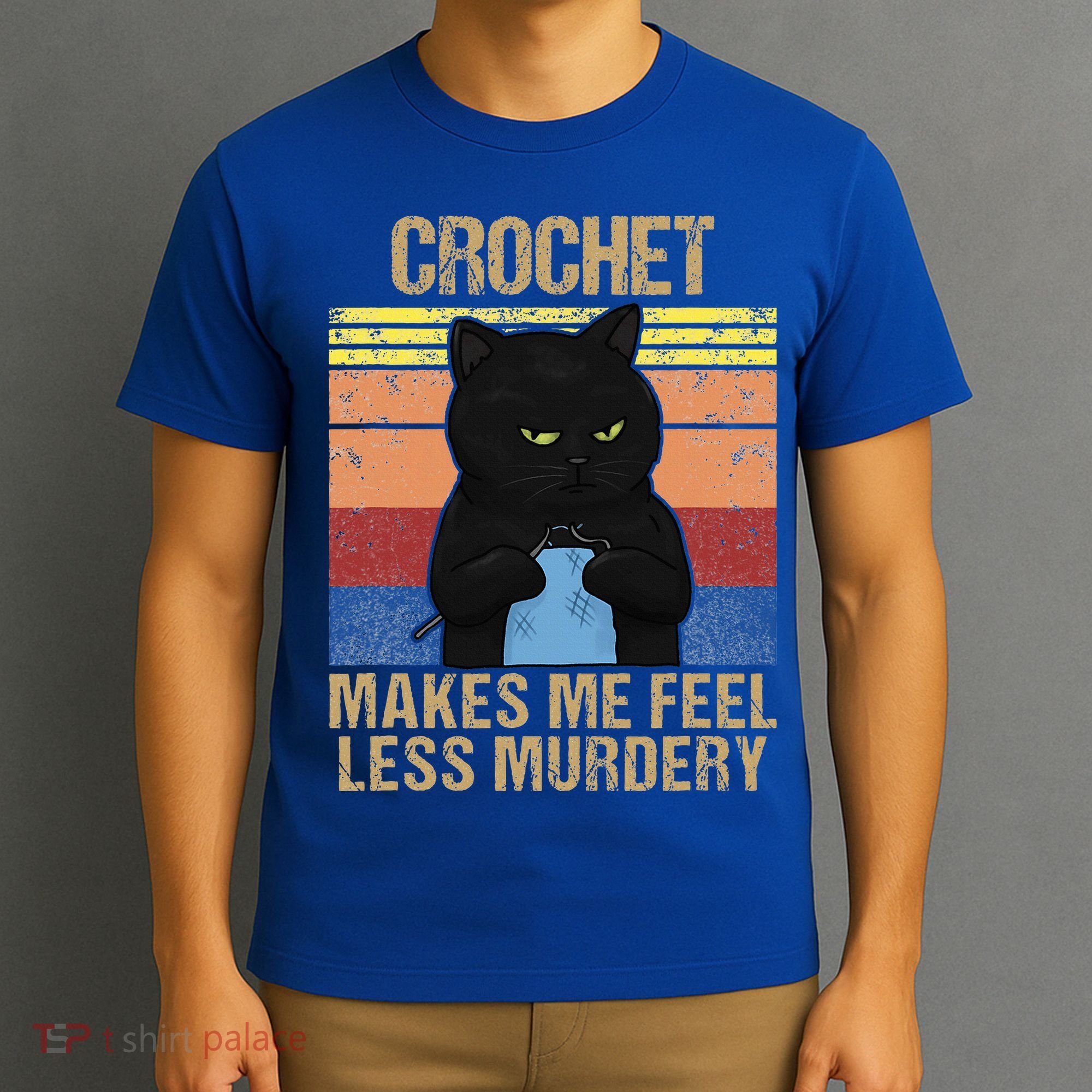 Funny Crochet Mom Makes Me Feel Less Murdery Vintage T-Shirt