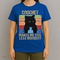 Funny Crochet Mom Makes Me Feel Less Murdery Vintage T-Shirt thumb 4