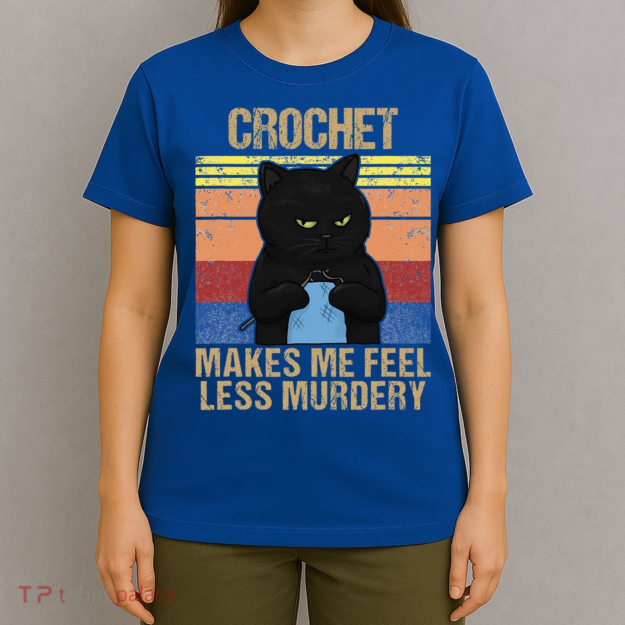 Funny Crochet Mom Makes Me Feel Less Murdery Vintage T-Shirt