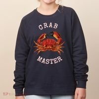 FUN CRAB MASTER I LOVE CRABBING & FISHING SEAFOOD HUNTER Women's Sweatshirt thumb 0