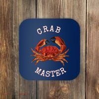 FUN CRAB MASTER I LOVE CRABBING & FISHING SEAFOOD HUNTER Coaster thumb 0