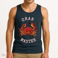 FUN CRAB MASTER I LOVE CRABBING & FISHING SEAFOOD HUNTER Tank Top thumb 3